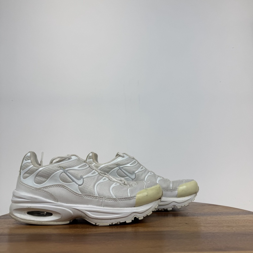 Big Kids Nike Air Max Plus PS White Comfort Casual Sneakers‎ Shoes Size 3 Y GUC